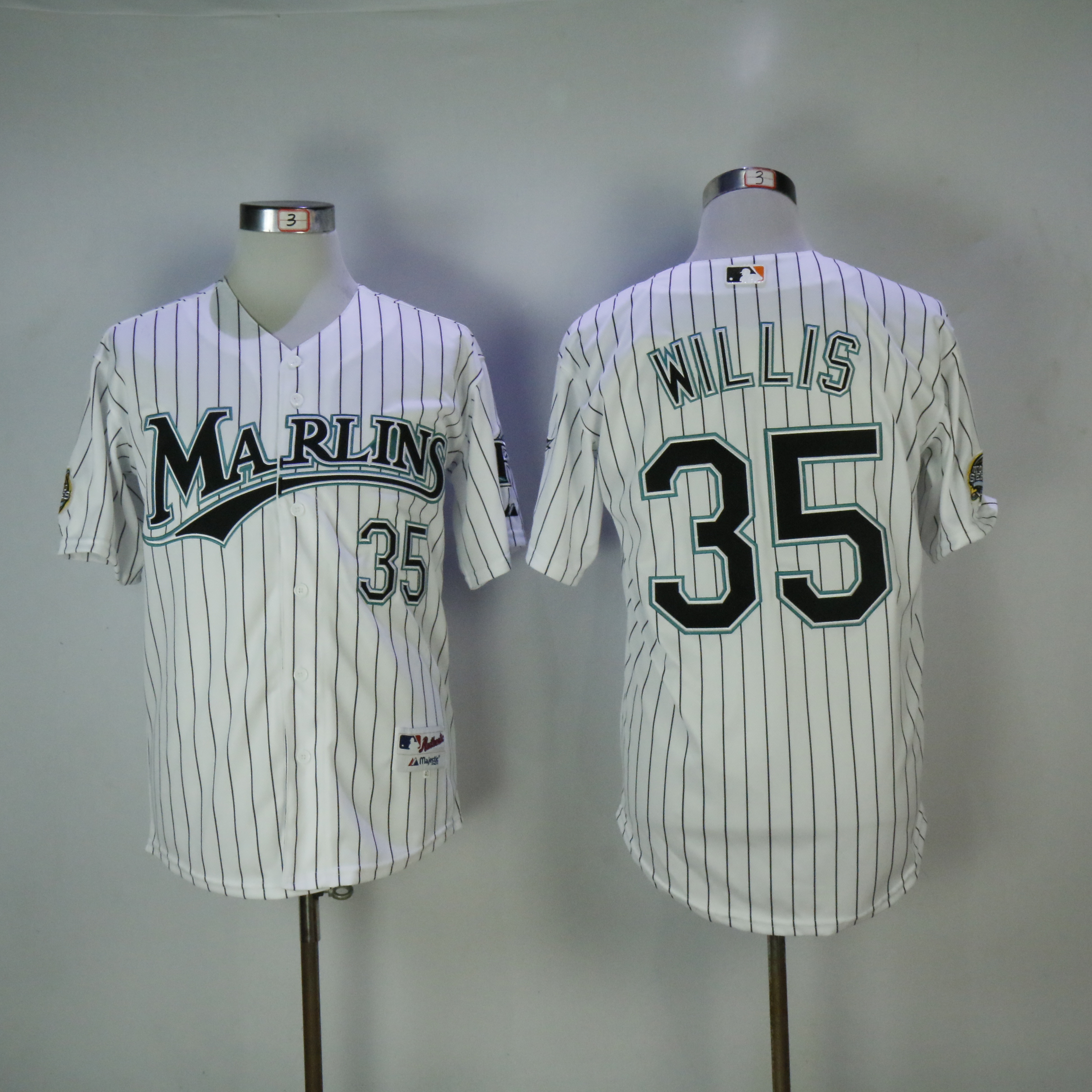 Men Miami Marlins 35 Willis White MLB Jerseys